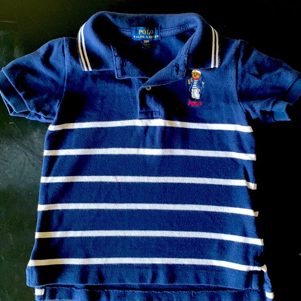 Polo striped shirt with Bear logo - Picture 1 of 5